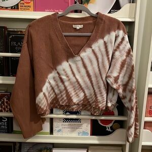 LA Hearts Tie Dyed Cropped Sweater